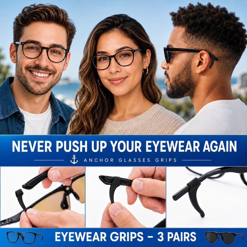 Anchor Anti-Slip Glasses Hooks - 3 Pack