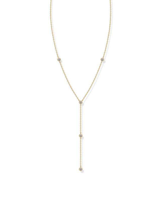 LumeDrop™ 14K Gold Lariat Drop Necklace