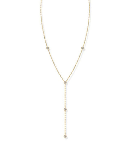 LumeDrop™ 14K Gold Lariat Drop Necklace