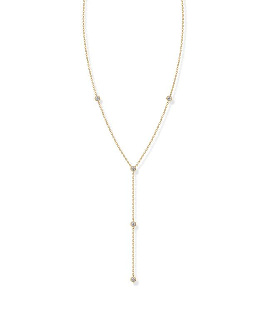 LumeDrop™ 14K Gold Lariat Drop Necklace
