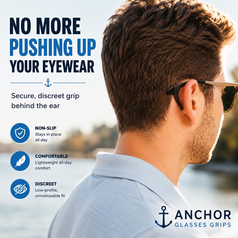 Anchor Anti-Slip Glasses Hooks - 3 Pack