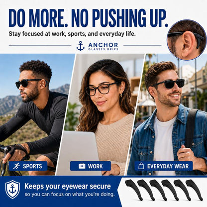 Anchor Anti-Slip Glasses Hooks - 3 Pack
